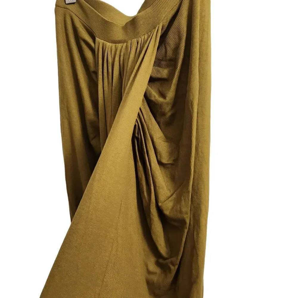 Torn By Ronny Kobo‎ Skirt Womens XS Olive Green Midi Boho Beach Resortwear